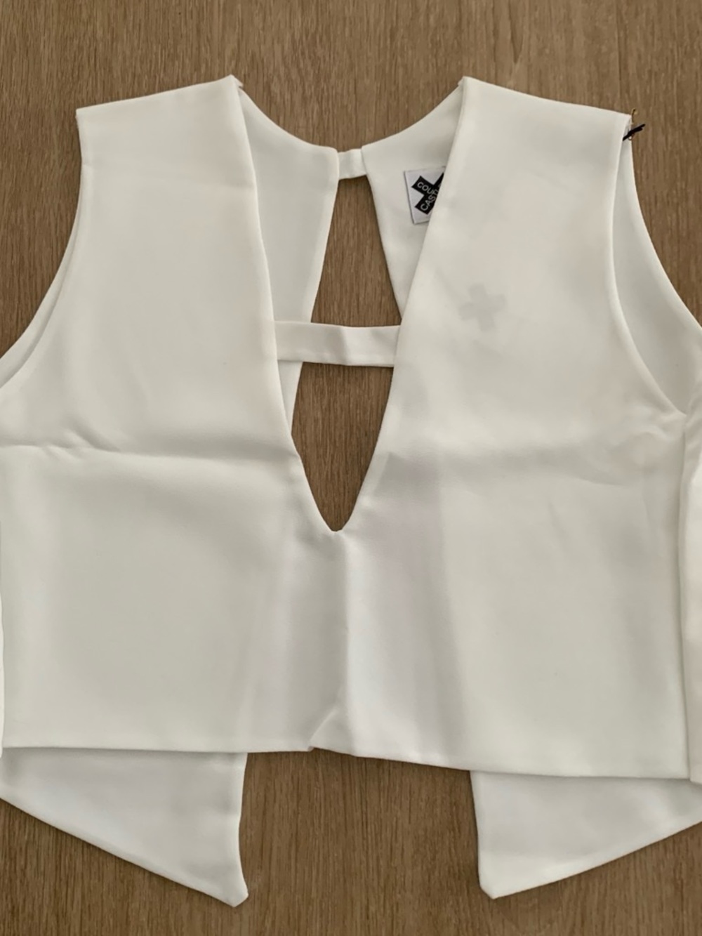 Cropped Cream V-Neck Strap Back Camisole